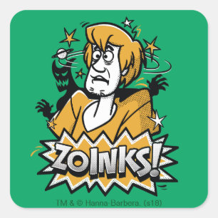 Sticker Carré "Zoinks hirsute !" Graphique tramé