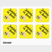 Sticker Carré Zombaby à bord (Feuille)
