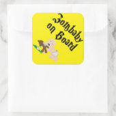 Sticker Carré Zombaby à bord (Sac)