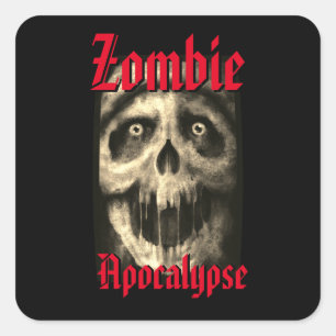 Sticker Carré Zombie Apocalypse 2