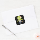 Sticker Carré Zombie de dessin animé mignon (Enveloppe)