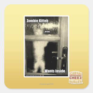 Sticker Carré Zombie Kitteh