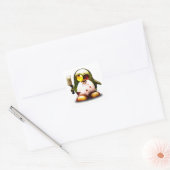 Sticker Carré Zombie Tux (Linux Tux) (Enveloppe)