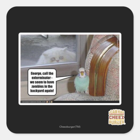 Sticker Carré Zombies dans le jardin (Devant)