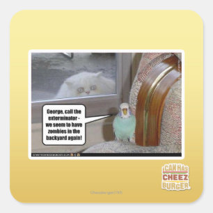 Sticker Carré Zombis dans le jardin