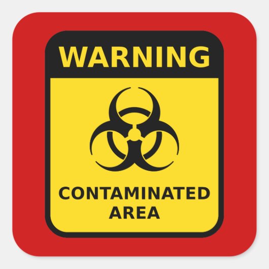 Sticker Carré "Zone contaminée (risque biologique) (Devant)