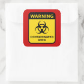 Sticker Carré "Zone contaminée (risque biologique) (Sac)