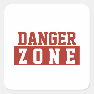 Sticker Carré Zone de danger / Minimaliste Moderne Simple Rouge