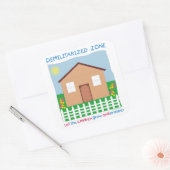 Sticker Carré Zone démilitarisée de sécurité Enfants Paix DMZ (Enveloppe)