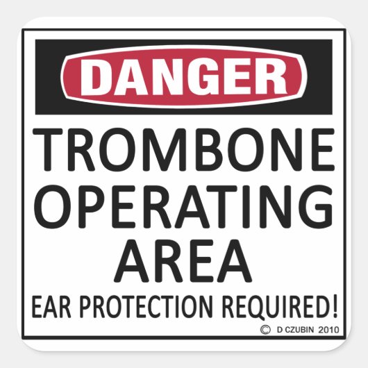 Sticker Carré Zone d'exploitation Trombone (Devant)