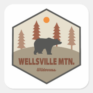Sticker Carré Zone sauvage de la montagne de Wellsville, Utah, O