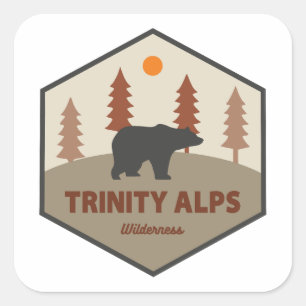 Sticker Carré Zone sauvage des Trinity Alps Californie Ours