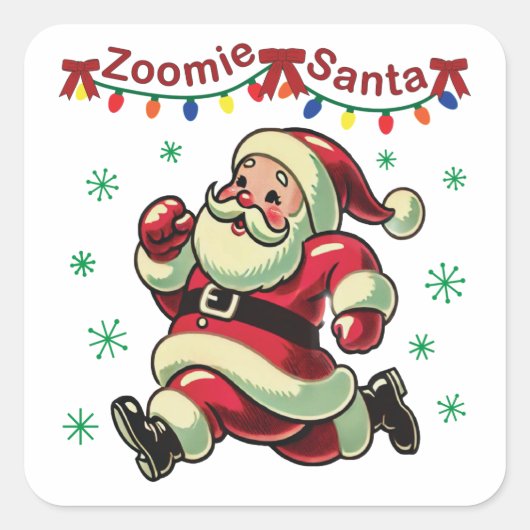 Sticker Carré Zoomie Père Noël Noël (Devant)