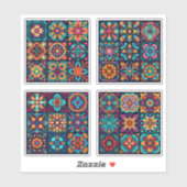 Sticker Carreaux de mosaïque Fleur 17 - 20 (Feuille)