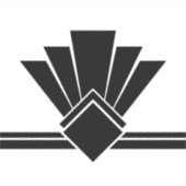 Sticker Carrelage Art déco noir blanc Ventilateur et colle (Devant)