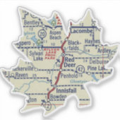 Sticker Carte ancienne de Red Deer Alberta (Devant)