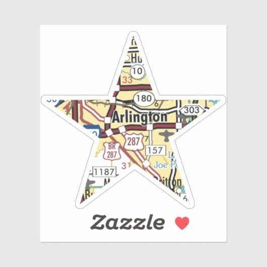 Sticker Carte Arlington Texas (Feuille)