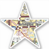 Sticker Carte Arlington Texas (Devant)