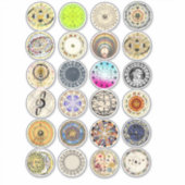 Sticker carte astrologique du zodiaque collage d'art céles (Devant)