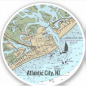 Sticker Carte Atlantic City New Jersey (Devant)