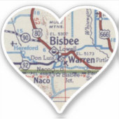 Sticker Carte Bisbee AZ (Devant)