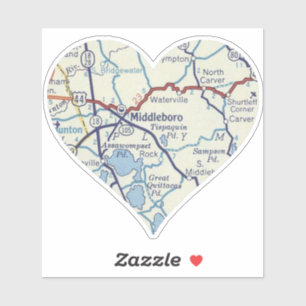 Sticker Carte classique de Middleboro MA