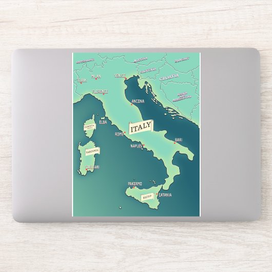 Sticker Carte Classique d'Italie (Ordinateur)