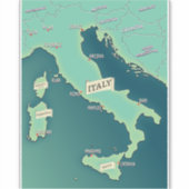 Sticker Carte Classique d'Italie (Devant)