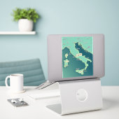 Sticker Carte Classique d'Italie (Ordinateur portable sur le bureau)