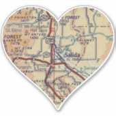 Sticker Carte Coeur Salida Vintage (Devant)