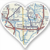 Sticker Carte Coleman and Brownwood TX (Devant)