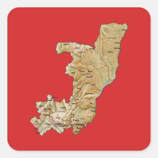 Sticker Carte Congo-Brazzaville (Devant)