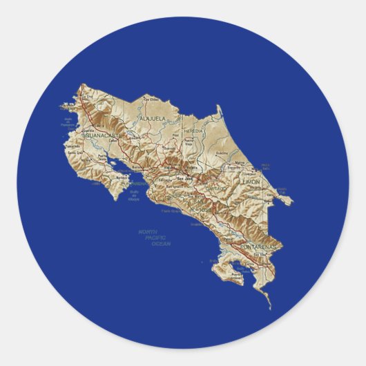 Sticker Carte Costa Rica (Devant)