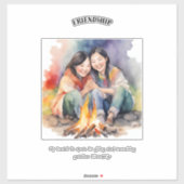 Sticker Carte d'affirmation positive de l'amitié (Feuille)