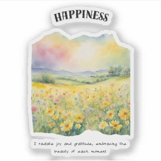 Sticker Carte d'affirmation positive du bonheur (Devant)