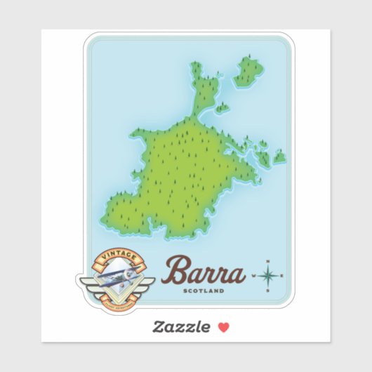 Sticker Carte de Barra Écosse (Feuille)