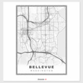 Sticker Carte de Bellevue (Feuille)