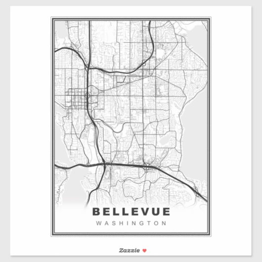 Sticker Carte de Bellevue (Feuille)
