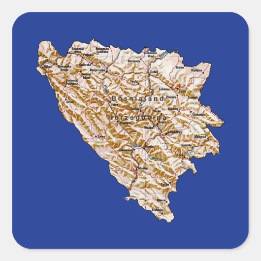 Sticker Carte de Bosnie-Herzégovine (Devant)
