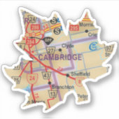 Sticker Carte de Cambridge Ontario (Devant)