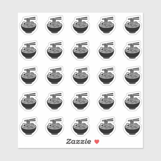 Sticker Carte de choix de menu de mariage Ramen (Feuille)