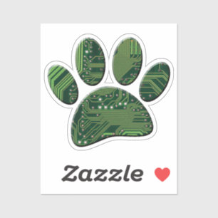 Sticker Carte de circuit Pawprint Dog