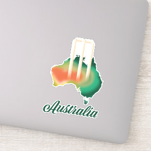 Sticker carte de cricket d'Australie.
