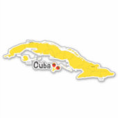 Sticker Carte de Cuba et Maracas (Devant)