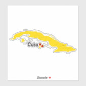 Sticker Carte de Cuba et Maracas (Feuille)