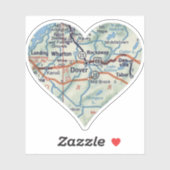 Sticker Carte de Dover NJ 50 (Feuille)