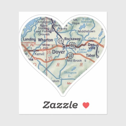 Sticker Carte de Dover NJ 50 (Feuille)