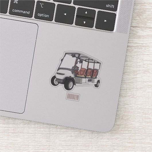 Sticker Carte de golf / dessin animé en voiturette de golf (Détail)