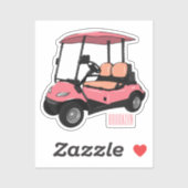 Sticker Carte de golf / dessin animé en voiturette de golf (Feuille)