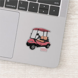 Sticker Carte de golf / dessin animé en voiturette de golf